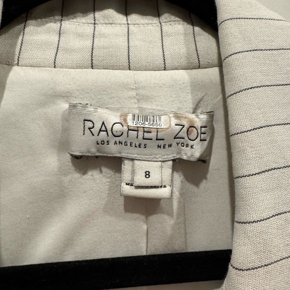 Rachel Zoe Dominique Blazer White and Black Pinstripe Designer Jacket Layer - Picture 6 of 7